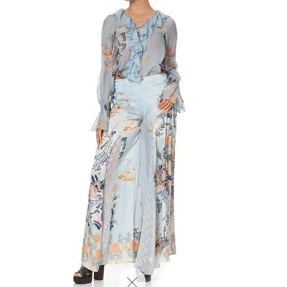 Camilla LACE UP SIDE FRASER FANTASIA Silk Pants $699